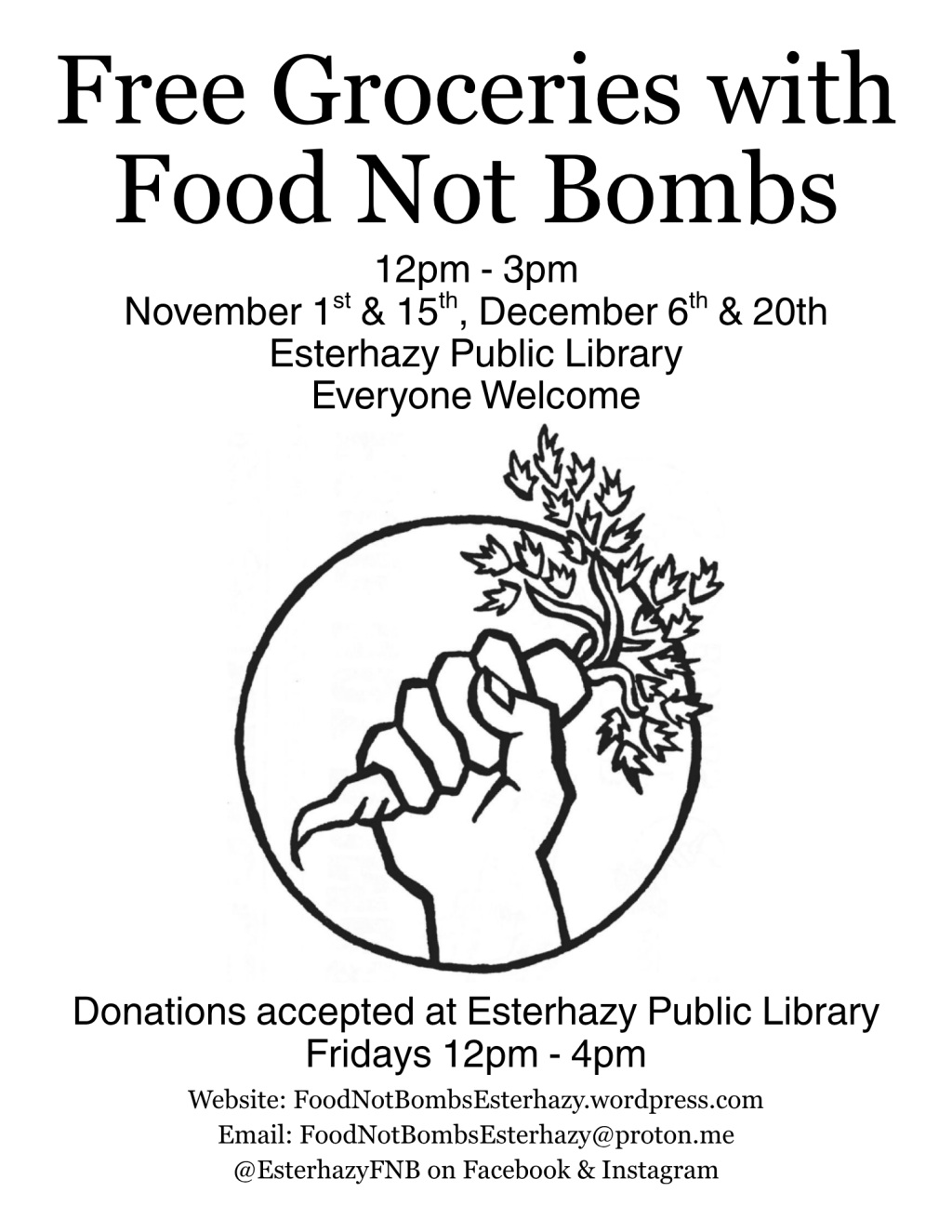 Free Groceries Schedule – November/December 2025